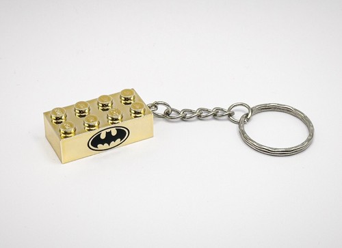 Lego chrome gold key ring - gold,