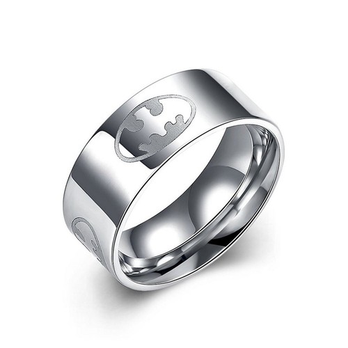 Batman emblem ring silver 8mm - silver,